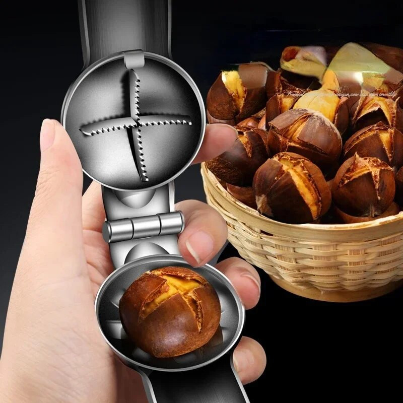 2in1 kastaniavaja masin roostevabast terasest kiirklambriga kreeka pähkli tangid kastani ümbrise lõikur pähklipuruja Shelleri köögitööriist