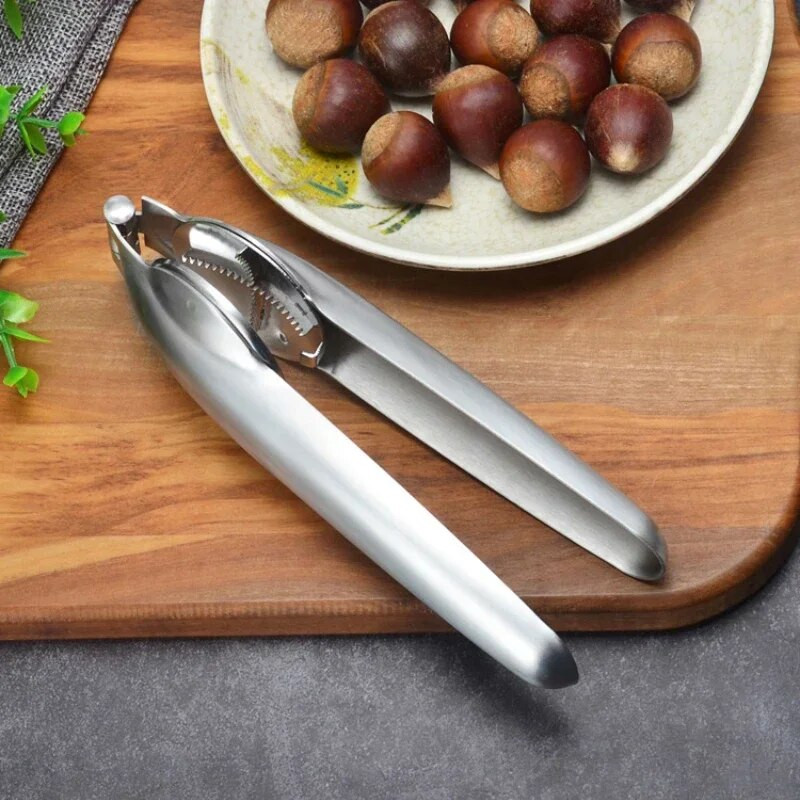 2in1 kastaniavaja masin roostevabast terasest kiirklambriga kreeka pähkli tangid kastani ümbrise lõikur pähklipuruja Shelleri köögitööriist