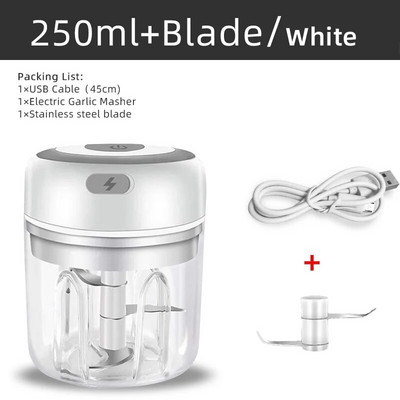 Elektrinis mini česnakų smulkintuvas, belaidis nešiojamasis mėsos smulkintuvas, skirtas prieskoniams ir prieskoniams gaminti česnakų daržovių salotoms ir pipirams