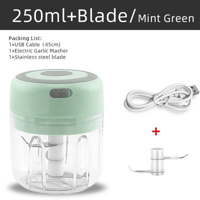 Elektrinis mini česnakų smulkintuvas, belaidis nešiojamasis mėsos smulkintuvas, skirtas prieskoniams ir prieskoniams gaminti česnakų daržovių salotoms ir pipirams