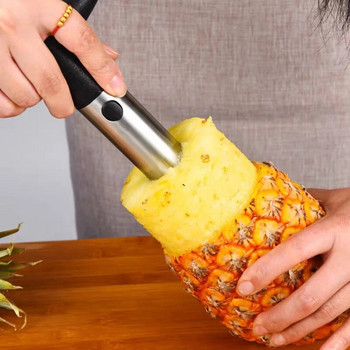 Резачка за белачка на ананас Резачки за изрязване на сърцевината от неръждаема стомана Резачка за резене на ананас Лесна резачка за резене на плодове Кухненски ресторантски аксесоари