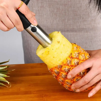 Резачка за белачка на ананас от неръждаема стомана Нож за плодове Резачка Спирала Машина за рязане на ананас Лесни за използване кухненски инструменти за готвене