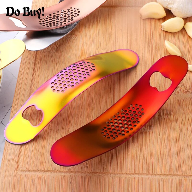 1 db Fokhagymaprések Rozsdamentes acél Fokhagymazúzó Kézi Kinyomó Többfunkciós Fokhagymaprés Gyümölcs Zöldség Konyhai Szerszámok