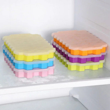 37 Κυψελοειδής κυψελοειδής φόρμα σιλικόνης για επαναχρησιμοποιήσιμους δίσκους Ice-cube maker Παγωτομηχανή κατηγορίας τροφίμων με καπάκια Φόρμα παγοκύβων Καλούπι πάγου