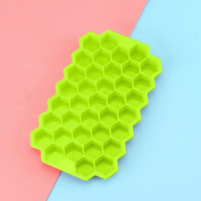 Formă din silicon pentru cuburi de gheață în fagure cu 37 cavități Tăvi reutilizabile Producător de cuburi de gheață Producător de gheață de calitate alimentară cu capace Formă pentru popsicle Formă pentru gheață