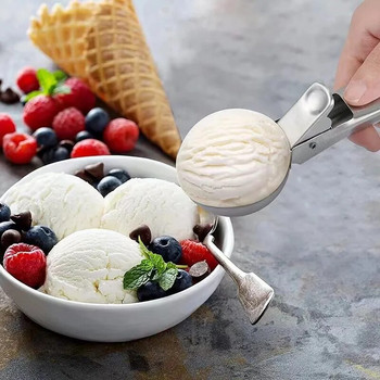 Κουτάλι παγωτού από ανοξείδωτο ατσάλι Πολυλειτουργικό πατούμενο κουτάλι φρούτων Κουτάλι παγωτού Κουτάλι μπάλας καρπούζι