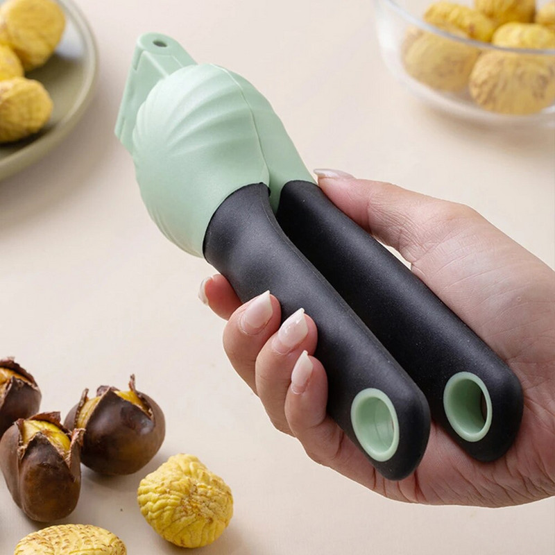 Gesztenyegép 2 az 1-ben gyorskapcsos Gesztenyenyitó Diófogó Gesztenyehüvelyvágó Diótörő Sheller Konyhai Kiegészítők