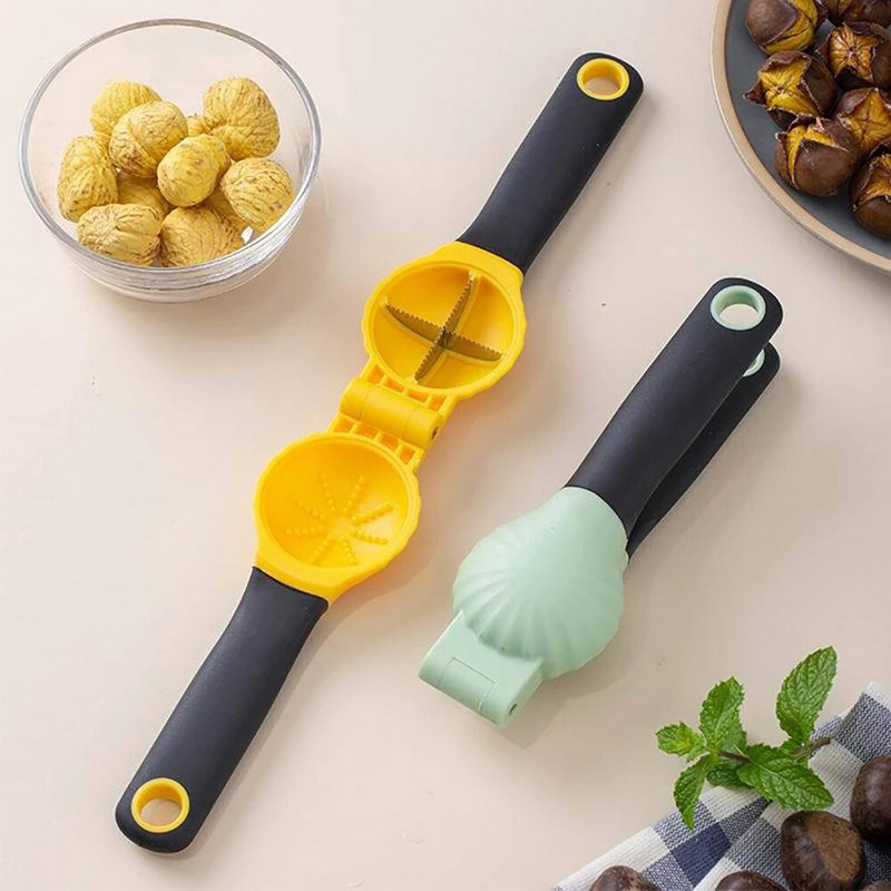 Gesztenyegép 2 az 1-ben gyorskapcsos Gesztenyenyitó Diófogó Gesztenyehüvelyvágó Diótörő Sheller Konyhai Kiegészítők