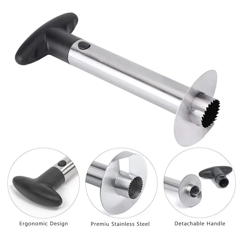 Nerūdijančio plieno ananasų skustukas Vaisių peilis pjaustyklė Spiralinė ananasų pjaustymo mašina Lengva naudoti virtuvės maisto ruošimo priemones