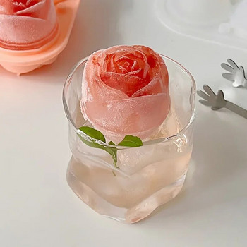 Φόρμα σιλικόνης για χόκεϊ τριαντάφυλλου DIY Οικιακή παγωτομηχανή Καλούπι καφέ για παγωτό Σπιτικό επιδόρπιο Ποτό Καλούπι πάγου Κουζίνα Σπίτι Gadget