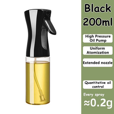 Spray de ulei de 200/300 ml pentru nebulizator de ulei de bucătărie Dozator de pulverizator de ulei Pulverizator de aer Friteuză pentru grătar Camping Difuzor de ulei de măsline pentru gătit