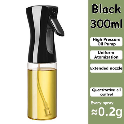 Spray de ulei de 200/300 ml pentru nebulizator de ulei de bucătărie Dozator de pulverizator de ulei Pulverizator de aer Friteuză pentru grătar Camping Difuzor de ulei de măsline pentru gătit