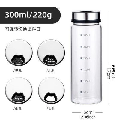 Onlycook kuhinjska posuda za sol i papar Dozator začina s podesivim rupama za izlijevanje, poklopcem od nehrđajućeg čelika i staklenom bocom za roštilj