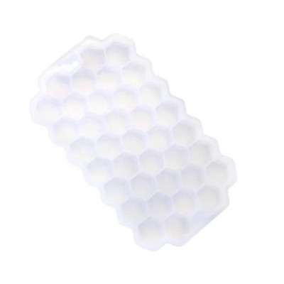 Instrumente pentru înghețată cu tip fagure, tavă cu gheață, cu capac, 37 instrumente hexagonale pentru fabricarea cuburilor de gheață potrivite pentru băuturi bere