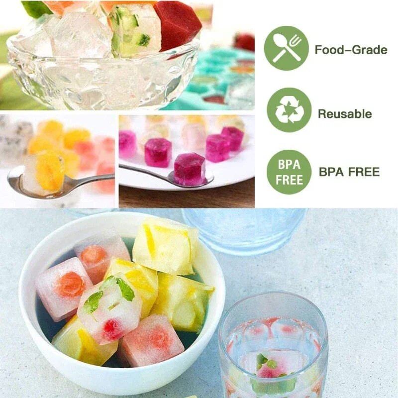 Koriniai ledų įrankiai Ledo padėklo forma su dangteliu 37 šešiakampiai ledo kubelių gaminimo įrankiai, tinkami gėrimų alui