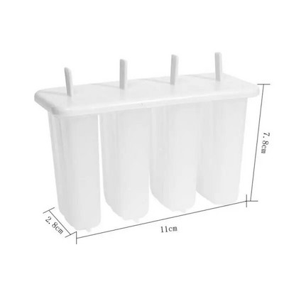 1/2/3BUC Forme pentru Popsicle 4 Cavități Forme pentru înghețată de casă Reutilizabile cu eliberare ușoară Forme pentru Popsicle de gheață Bucătărie de vară Gheață de casă