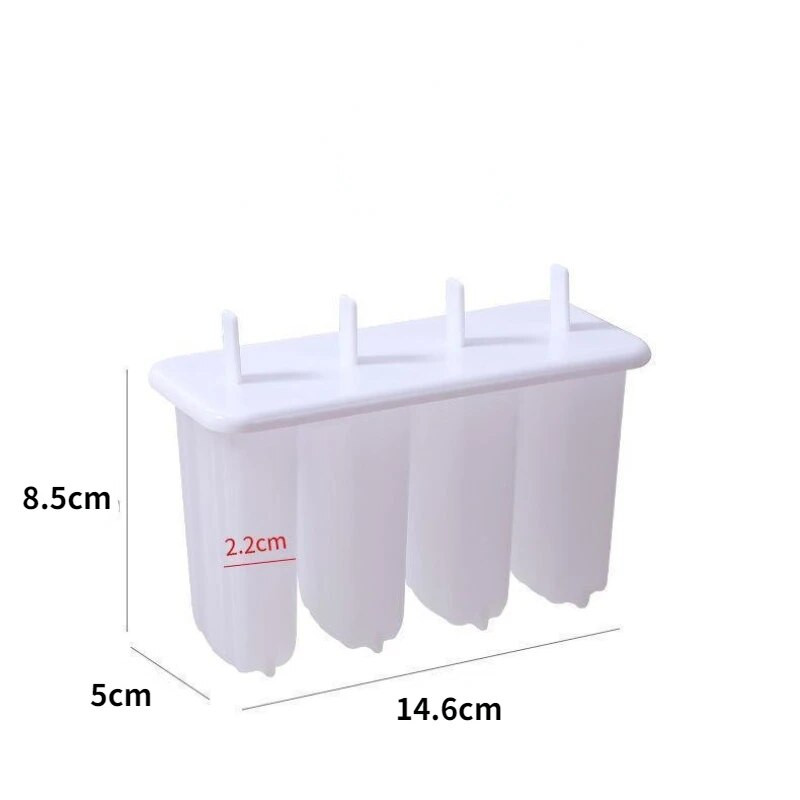 Ledų formelių rinkinys 4 Ledų formelių rinkinys Smulkintų ledų formelių ledų padėklas „Pasidaryk pats“ ledai, daugkartinio naudojimo su lazdele ir dangčiu virtuvės įrankis