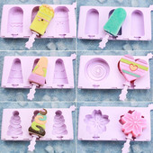 Crtani kalup za sladoled Silikonski kalupi za sladoled za višekratnu upotrebu za ljetnu zabavu