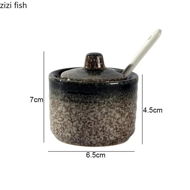 Retro kerámia fűszeres üvegek Só-bors shakerek Konyhai fűszereszközök Fűszerrendszerező tégelyek Fűszeres doboz Konyhai kiegészítők