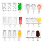 3/4 celule din silicon Mucegai Popsicle Mucegai pentru inghetata de vara DIY de casa Tava pentru cuburi de gheata Ice Pop Block Congelator Suc Desert Maker Instrument