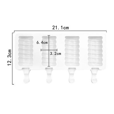3/4 celule din silicon Mucegai Popsicle Mucegai pentru inghetata de vara DIY de casa Tava pentru cuburi de gheata Ice Pop Block Congelator Suc Desert Maker Instrument