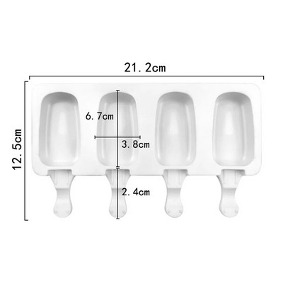 3/4 celule din silicon Mucegai Popsicle Mucegai pentru inghetata de vara DIY de casa Tava pentru cuburi de gheata Ice Pop Block Congelator Suc Desert Maker Instrument