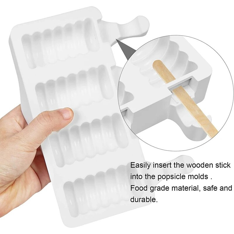 3/4 ląstelių silikono popsicle formelės ledų formelės vasarinės „pasidaryk pats“ naminis ledo kubelių padėklas su ledo blokeliu šaldiklio sulčių desertų gaminimo įrankis