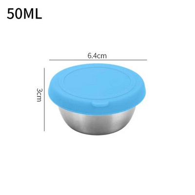 304 kvadratinis nerūdijančio plieno padažo puodelis su dangteliu lauke nešiojama panirimo lėkštė Kvadratinė vaikų pietų indų dėžutė maža talpa