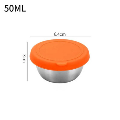 304 kvadratinis nerūdijančio plieno padažo puodelis su dangteliu lauke nešiojama panirimo lėkštė Kvadratinė vaikų pietų indų dėžutė maža talpa