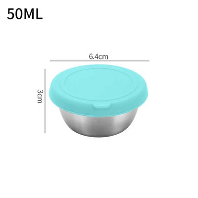 304 kvadratinis nerūdijančio plieno padažo puodelis su dangteliu lauke nešiojama panirimo lėkštė Kvadratinė vaikų pietų indų dėžutė maža talpa
