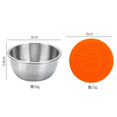 304 kvadratinis nerūdijančio plieno padažo puodelis su dangteliu lauke nešiojama panirimo lėkštė Kvadratinė vaikų pietų indų dėžutė maža talpa