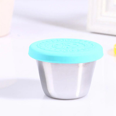 304 kvadratinis nerūdijančio plieno padažo puodelis su dangteliu lauke nešiojama panirimo lėkštė Kvadratinė vaikų pietų indų dėžutė maža talpa