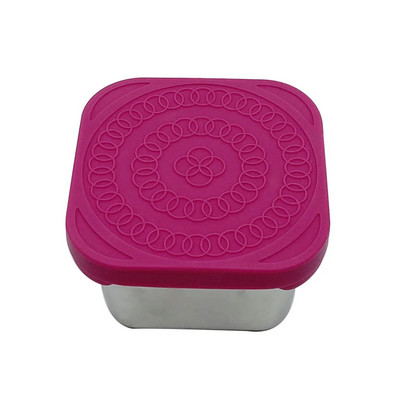 304 kvadratinis nerūdijančio plieno padažo puodelis su dangteliu lauke nešiojama panirimo lėkštė Kvadratinė vaikų pietų indų dėžutė maža talpa