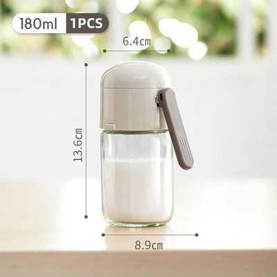 Virtuvė 180 ml 250 ml virimo druskos ir pipirų plaktuvai Kiekybinis prieskonių buteliukas kiekvienas paspaudimas 0,5 g dozuojamas druskos plaktuvas, stūmimo tipas