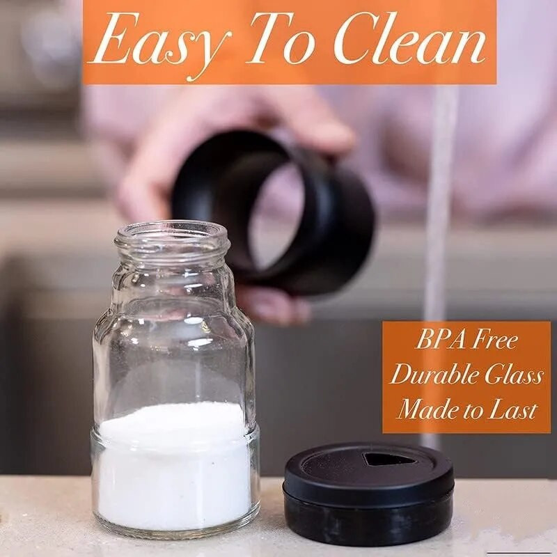 Stakleni set posuda za sol i papar s podesivim rupama za izlijevanje Posuda za sol i papar od nehrđajućeg čelika Staklenka za sol na selu