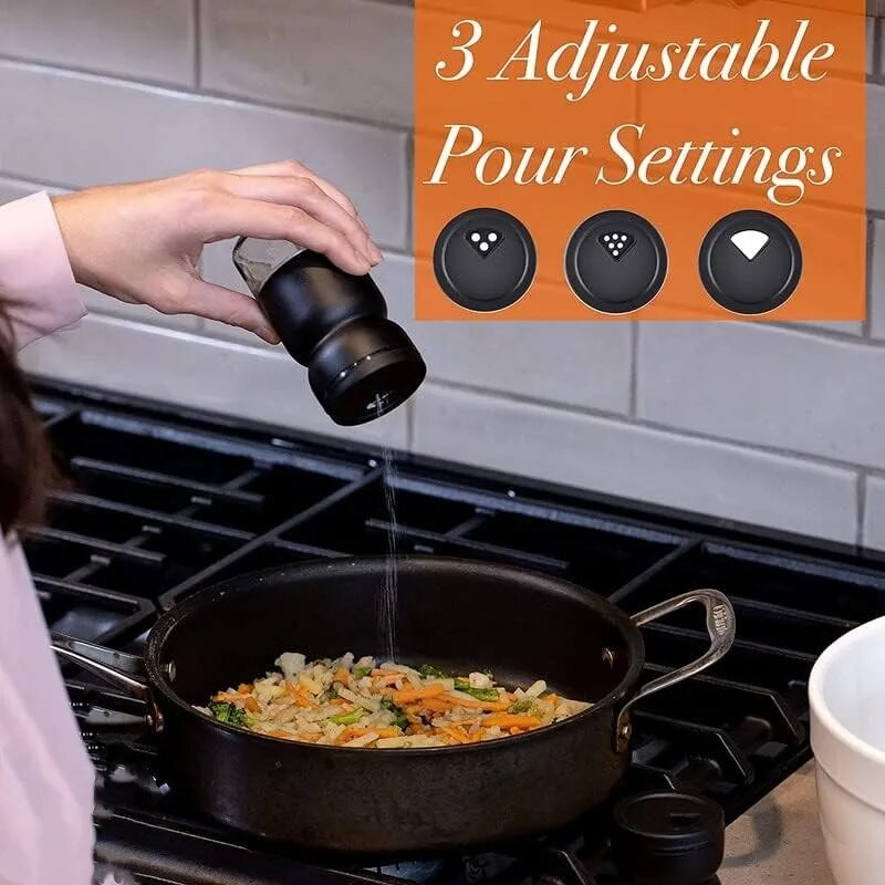 Stakleni set posuda za sol i papar s podesivim rupama za izlijevanje Posuda za sol i papar od nehrđajućeg čelika Staklenka za sol na selu