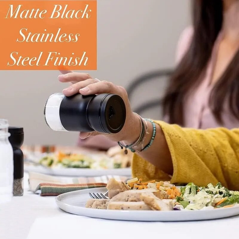 Stakleni set posuda za sol i papar s podesivim rupama za izlijevanje Posuda za sol i papar od nehrđajućeg čelika Staklenka za sol na selu