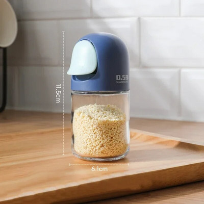 Naujas dozavimo druskos plaktuvas Push tipo druskos dozatorius Druskos bakas Cukraus buteliuko plaktuvo kanistras Kiekybinis prieskonių plaktuvas prieskonių dėžutė