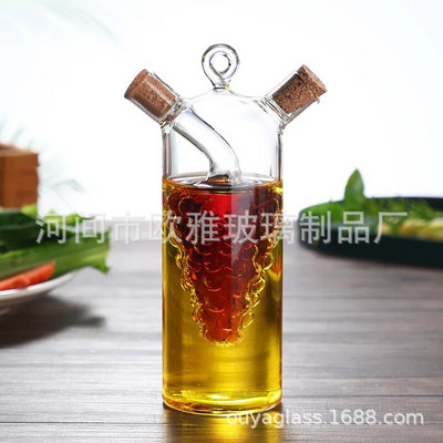 2 az 1-ben Dupla rétegű üvegszósz olaj ecet üveges fűszerezés fűszerezés lezárt konyhai tároló palackok üvegek konyhai eszközök
