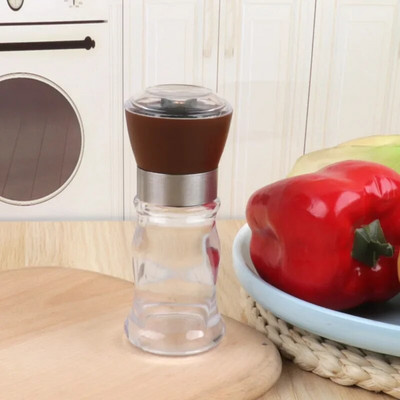 Modni mlin od nehrđajućeg čelika Stakleno tijelo Mlin za začine Sol i papar Kuhinjski dodaci Alat za kuhanje Prijenosni kuhinjski gadgeti