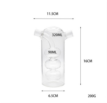 Двупластова бутилка за сос с масло 2 в 1 Стъклена бутилка за оцет Подправка Запечатани кухненски бутилки за съхранение Буркани