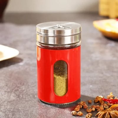 Rozsdamentes acél fűszer tégelyek kiterülő üveg palack grill edény paprika fogpiszkáló tartó forgó sótartó