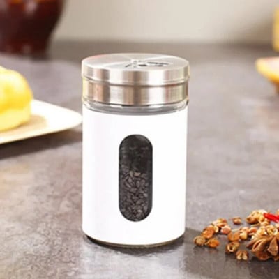 Rozsdamentes acél fűszer tégelyek kiterülő üveg palack grill edény paprika fogpiszkáló tartó forgó sótartó