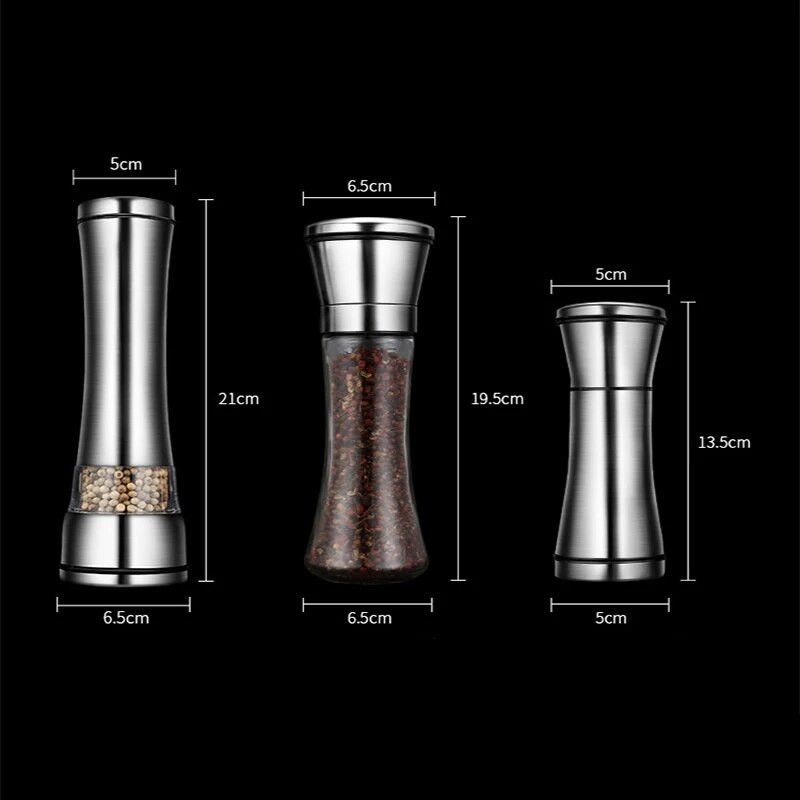 Nerūdijančio plieno druskos pipirų malūnėliai butelių prieskonių indeliai butelių pipirų plaktuvai, skirti virtuvės indams, prietaisai