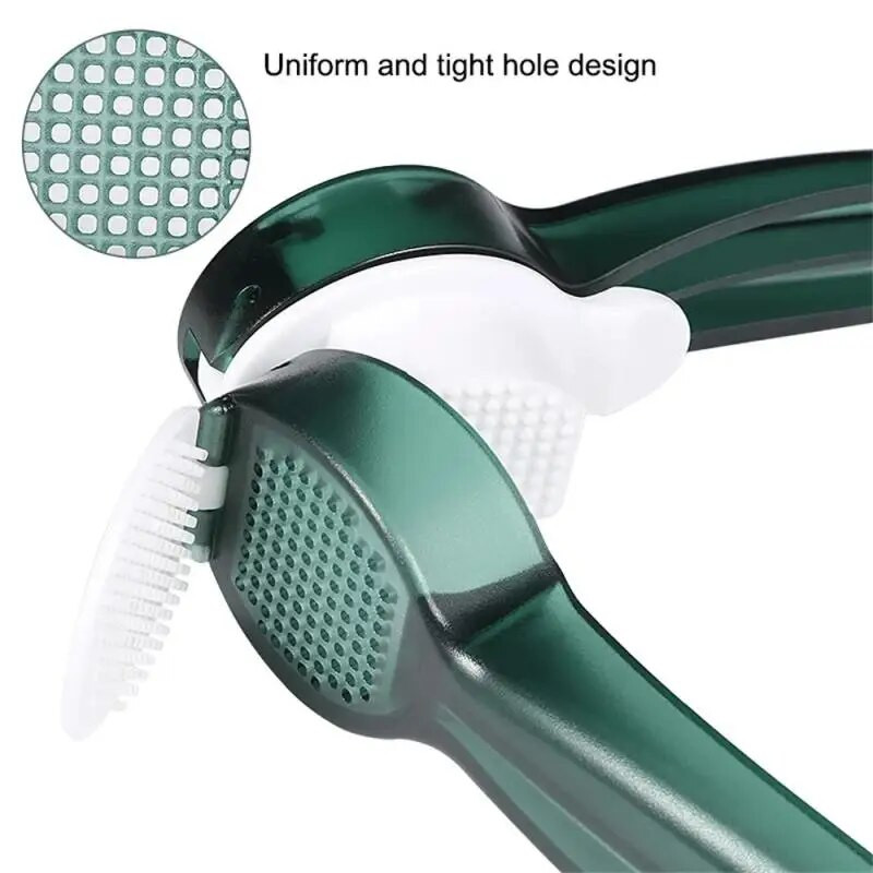 Rankinis česnako spudderis 420 nerūdijančio plieno smulkus štampavimas, daugkartinis vieno objekto naudojimas apvalia rankena Super didelio kalibro česnako presas