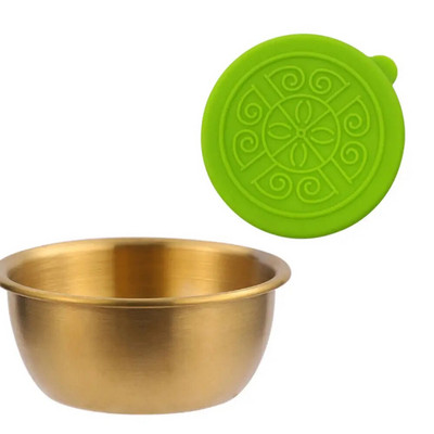 Salotų padažo indelis Į 6x2,5 uncijos nerūdijančio plieno mažą prieskonių talpyklą su dangteliais, nepraleidžiančiais dangteliais, skirta vaikų pietų indų dėžutei