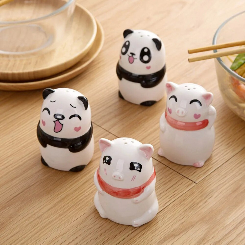 Keraminis prieskonių indelis prieskonių butelis Druskos ir pipirų plaktuvai Prieskonių talpyklos puodas BBQ Pagardai Virtuvė miela