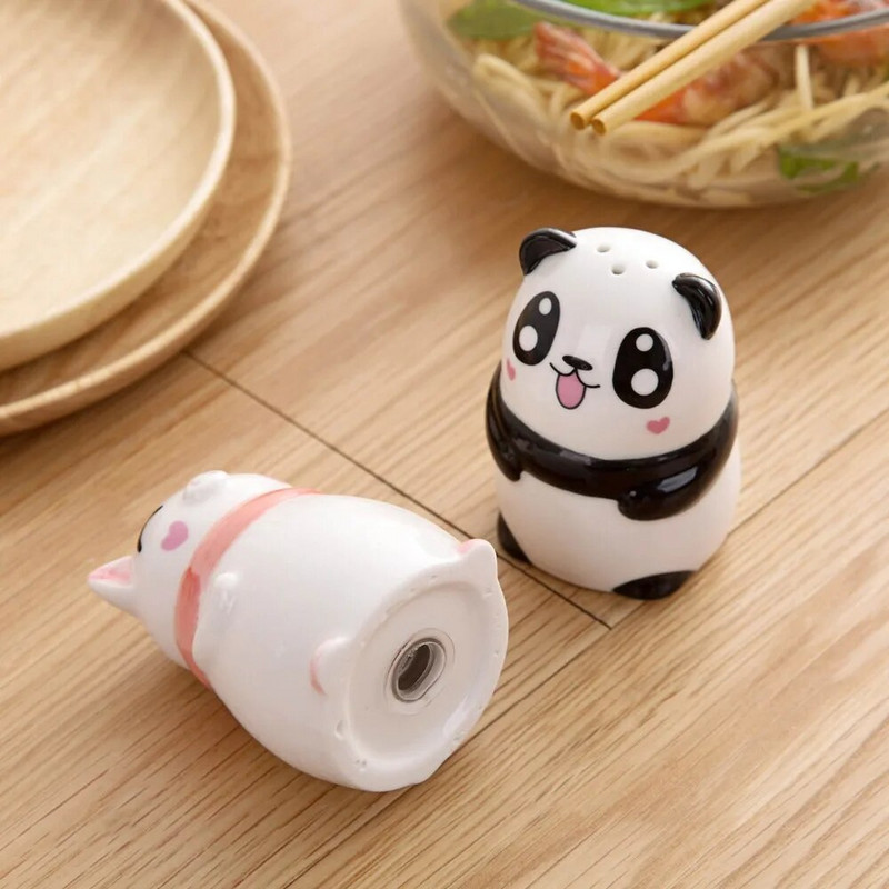 Keraminis prieskonių indelis prieskonių butelis Druskos ir pipirų plaktuvai Prieskonių talpyklos puodas BBQ Pagardai Virtuvė miela