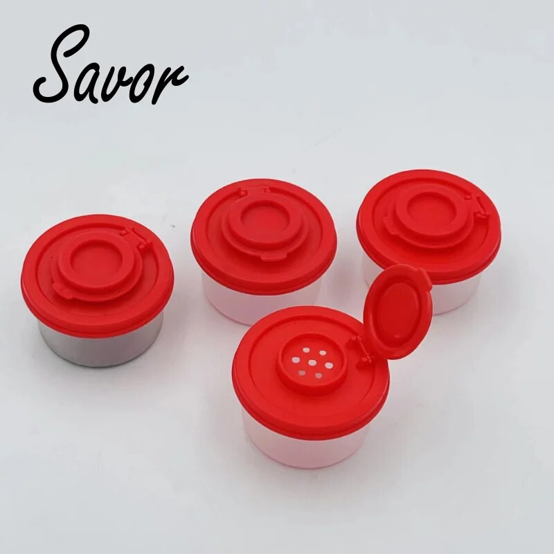 Prieskonių buteliukas Mini druskos ir pipirų plaktuvas Piknikas lauko virtuvės priešpiečių dėžutė Kelioniniai prieskoniai Skaidrus spalvotas dangtelis Plastikinis sandariklis