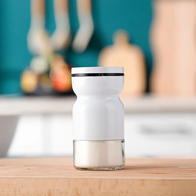 Σετ γυάλινες δονητές αλατιού και πιπεριού με ρυθμιζόμενες τρύπες από ανοξείδωτο ατσάλι Salt shaker και Pepper Shaker Farmhouse Αλατάκι